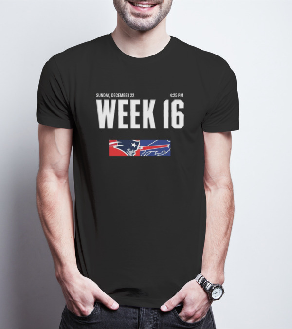 Sunday December 22 New England Patriots At Buffalo Bills Week 16 4:25 PM T-Shirt