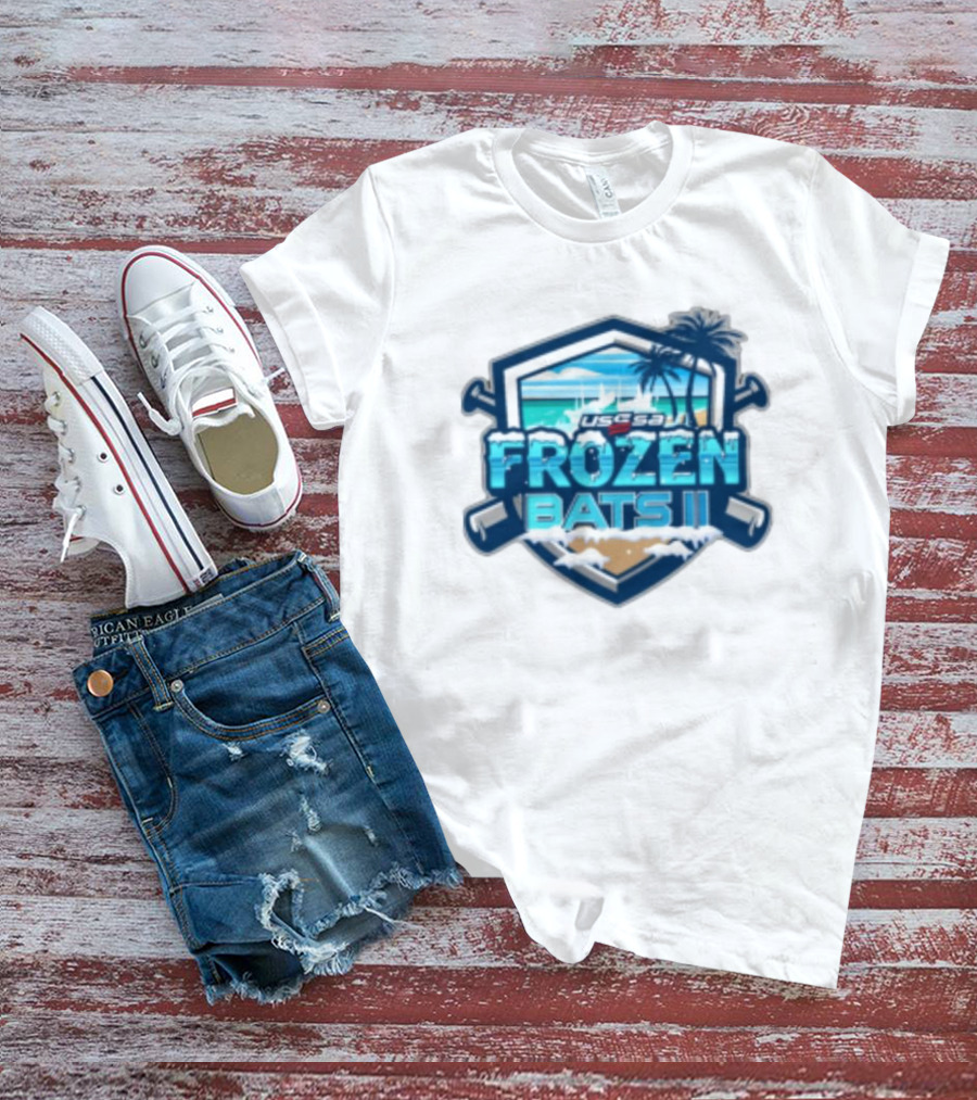 USSSA Frozen Bats II February 22-23 2025 Baseball Tropical Palm Beach Shield T-Shirt
