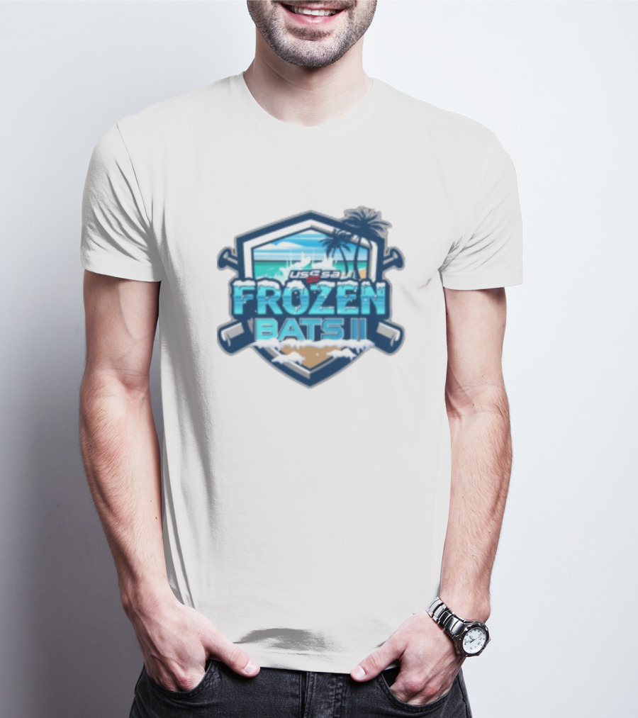 USSSA Frozen Bats II February 22-23 2025 Baseball Tropical Palm Beach Shield T-Shirt