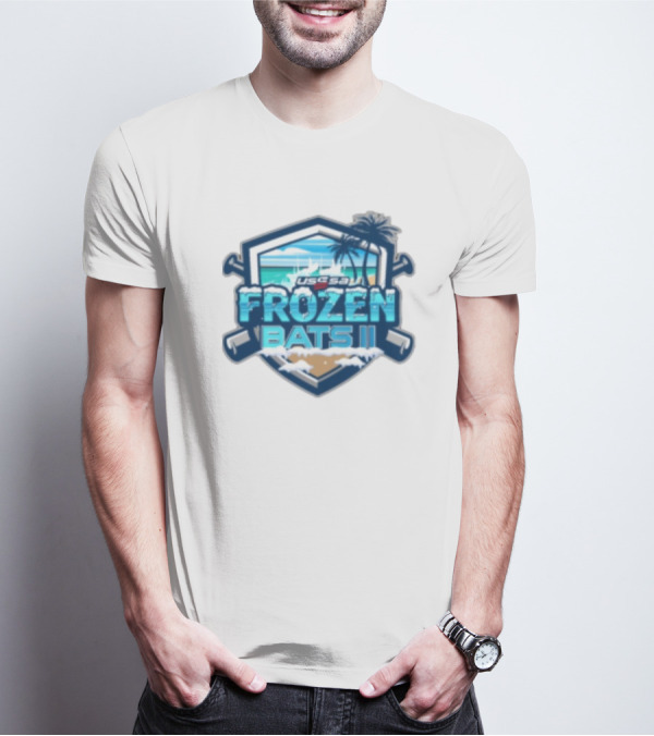 USSSA Frozen Bats II February 22-23 2025 Baseball Tropical Palm Beach Shield T-Shirt