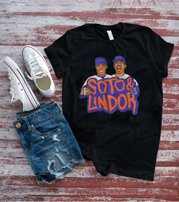 New York Soto And Lindor Caricature Duo T-Shirt