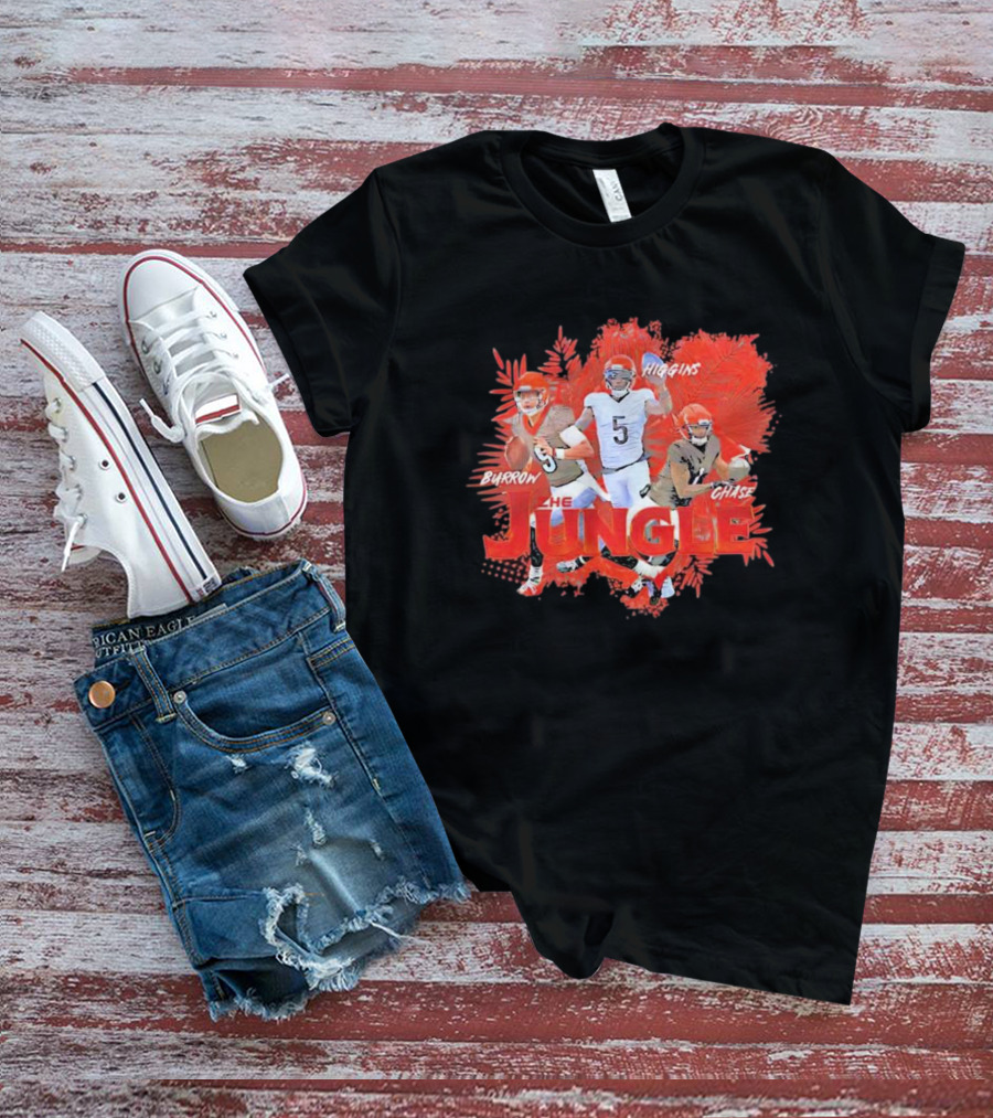 Burrow Higgins Chase The Jungle Cincinnati Bengals NFL T-Shirt