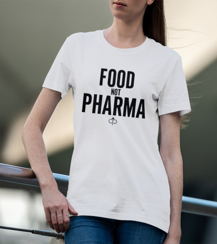 Food Not Pharma Text Icon Featuring Ian Carroll T-Shirt