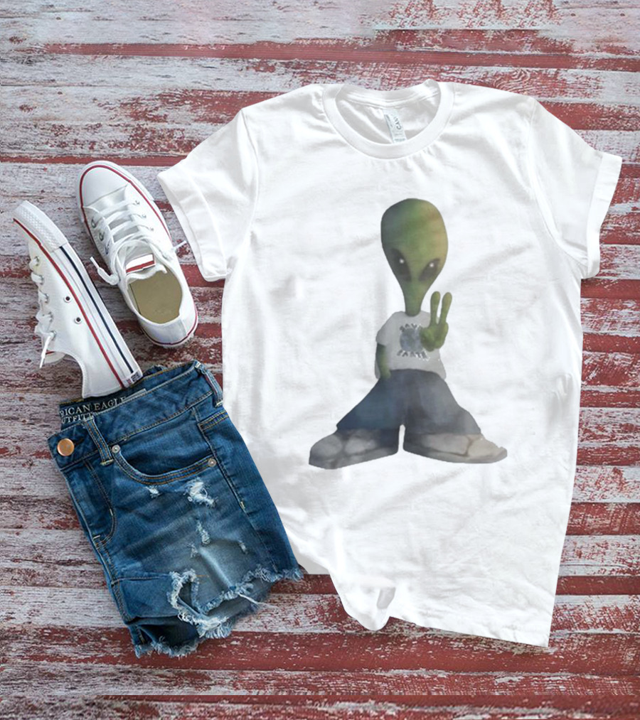 Save Earth Alien Peaceful Message T-Shirt