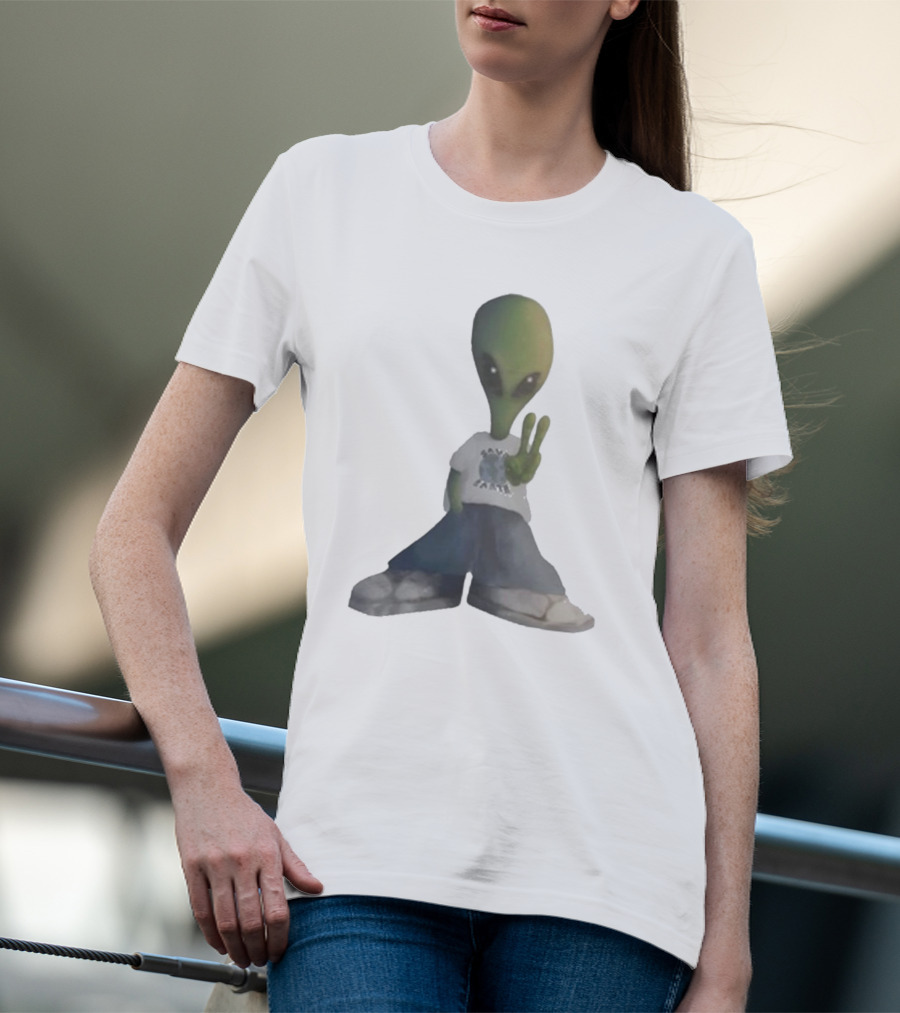 Save Earth Alien Peaceful Message T-Shirt