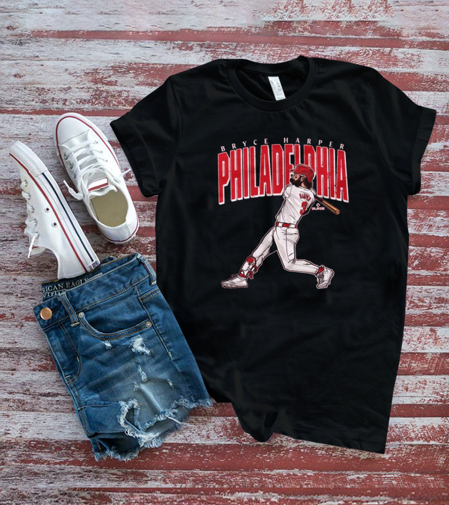 Bryce Harper Philadelphia Baseball Player Swing T-Shirt