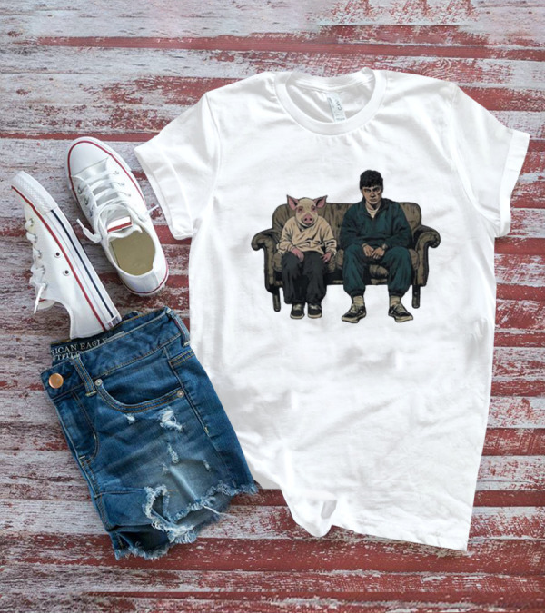 RenMakes Ren Couch Pig Painting Sitting Together T-Shirt