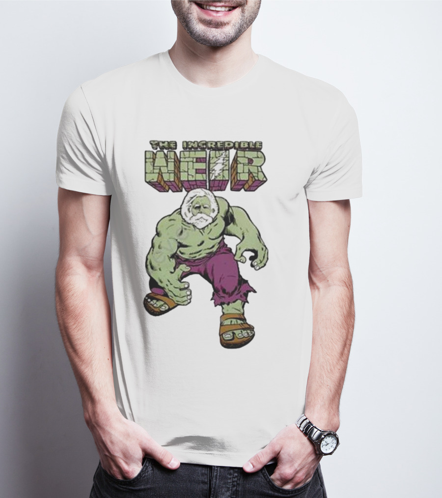 The Incredible Weir Hulk Parody Green Superhero Beard T-Shirt