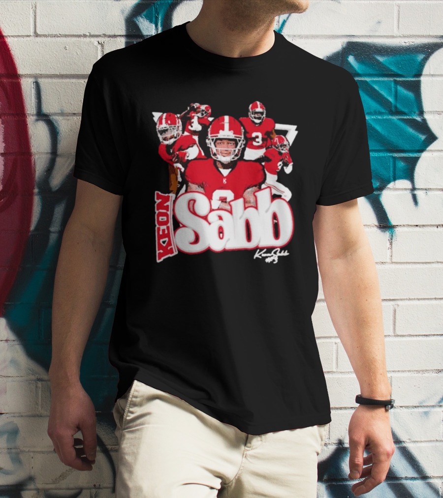Keon Sabb 3 Alabama Crimson Tide Football Caricature Signature Crimson Jersey Players T-Shirt