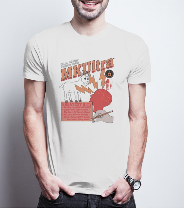 C.I.A All-Star Psychic Spies MKUltra Greatest Hits Ted Kaczynski UNABOMBER Joylon West Mind Control The Good Of Grateful Dead McGill U Psychic Driving Sirhan Sirhan RFK Death T-Shirt