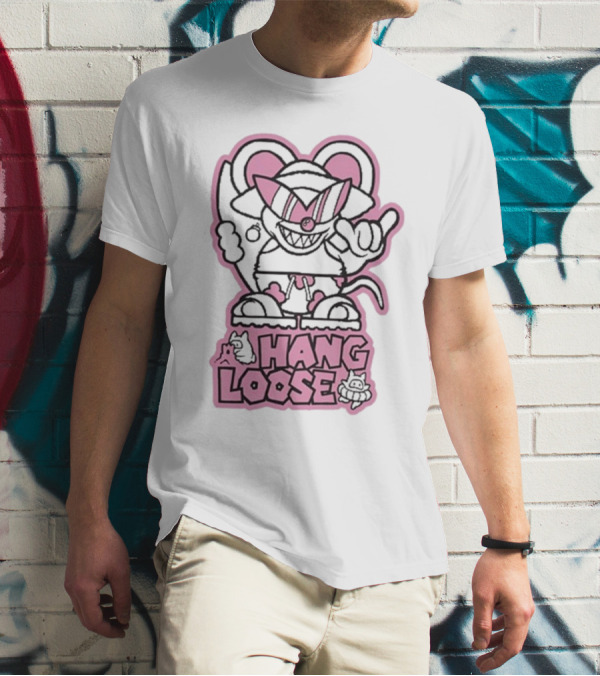 Hang Loose Mouse Art With Sunglasses And Surfboard T-Shirt