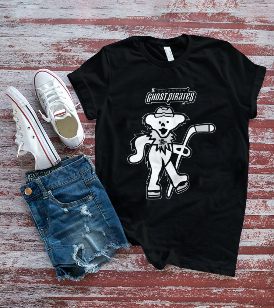 Savannah Ghost Pirates Grateful Dead Bear Hockey 2025 T-Shirt