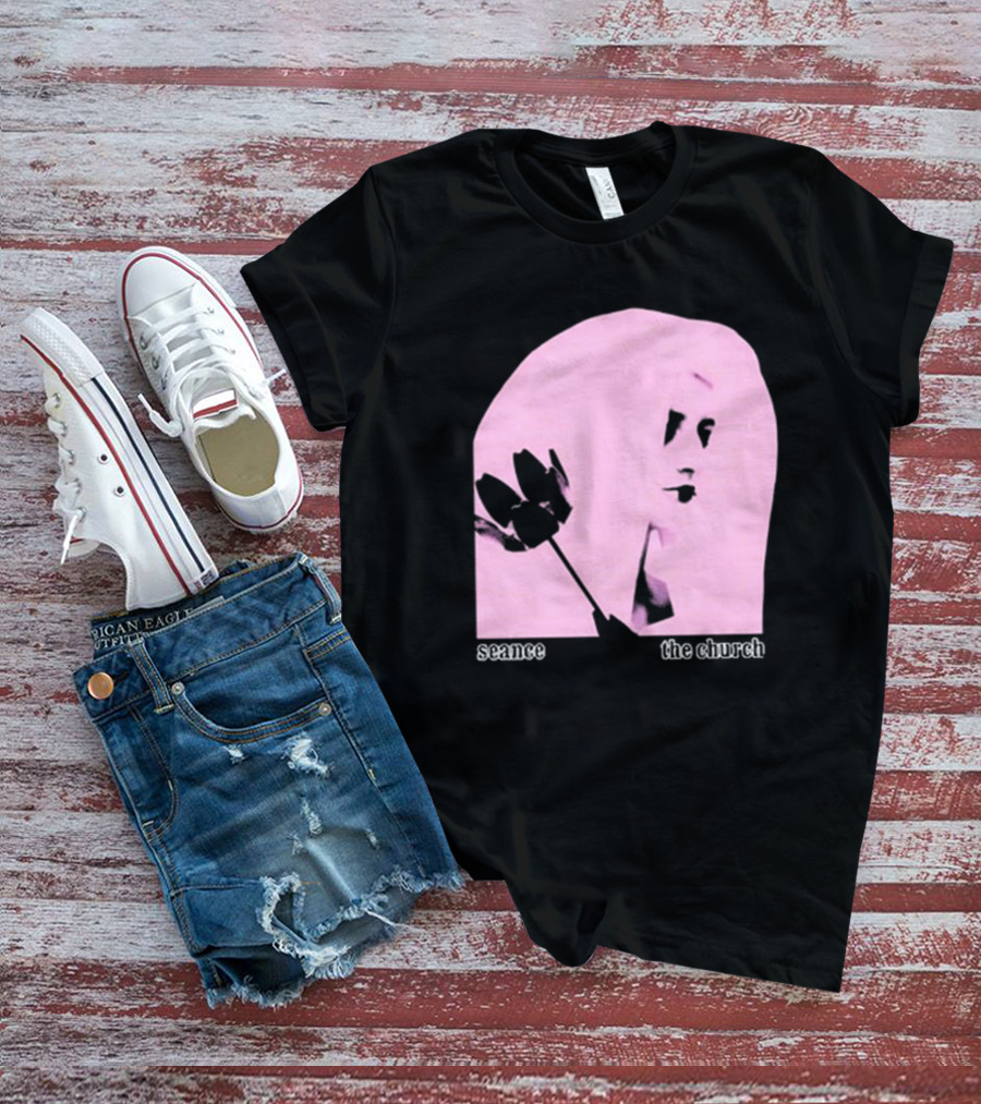 The Church Seance Pink Portrait With Flower T-Shirt