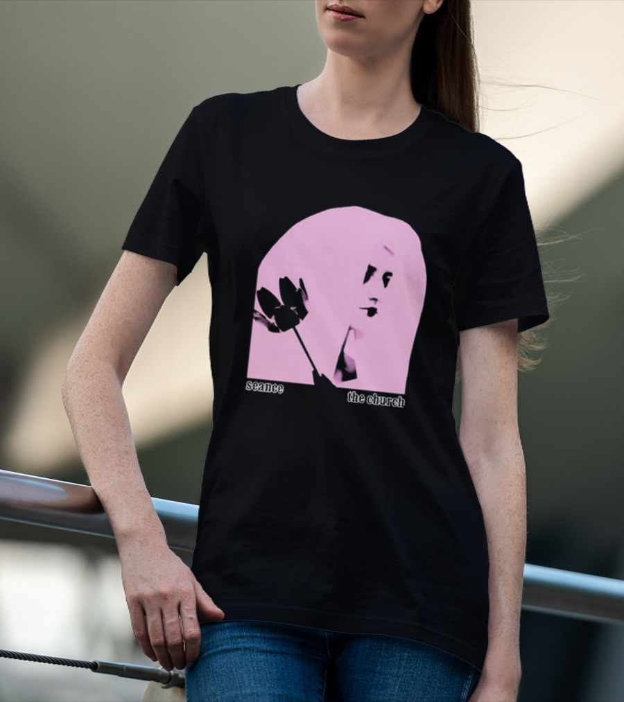 The Church Seance Pink Portrait With Flower T-Shirt