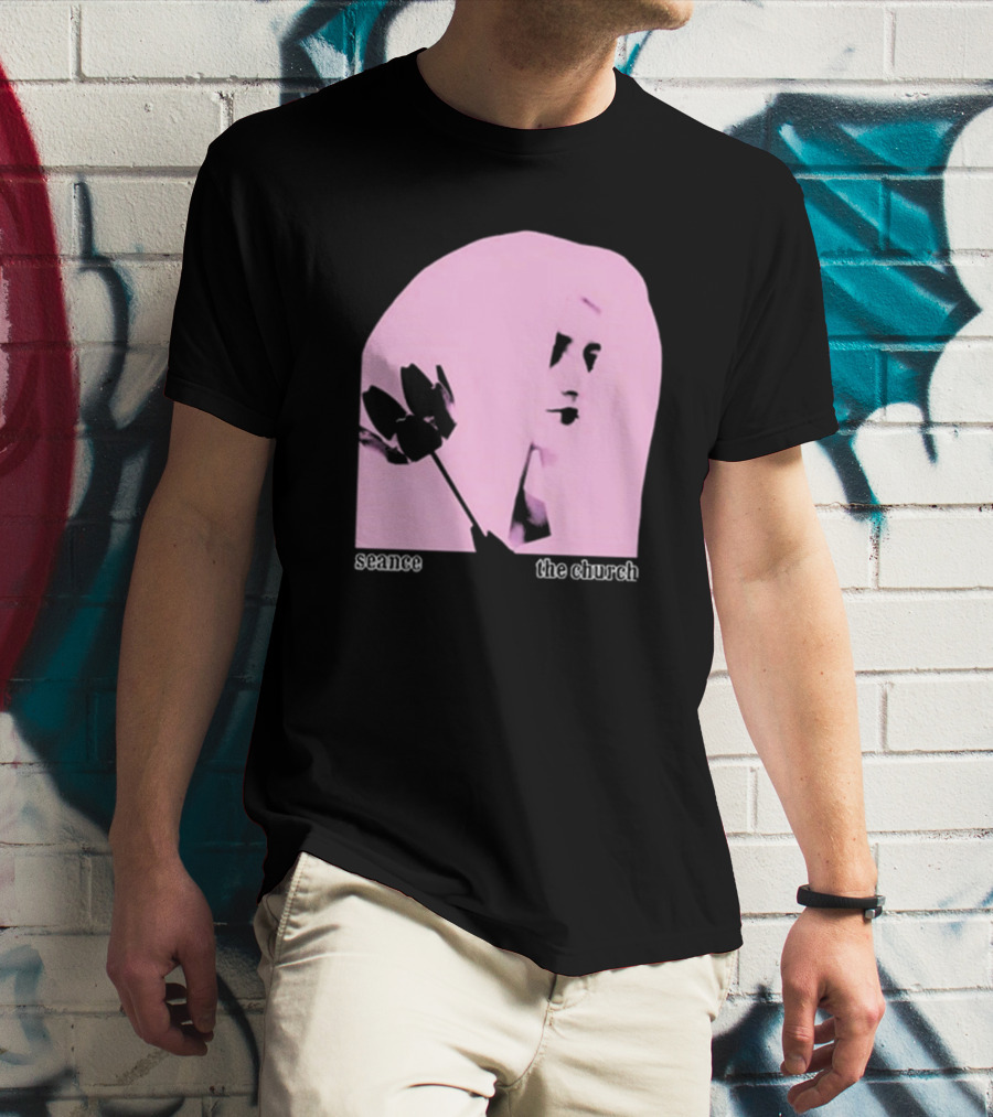 The Church Seance Pink Portrait With Flower T-Shirt