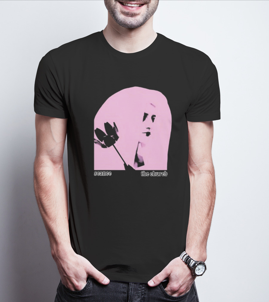 The Church Seance Pink Portrait With Flower T-Shirt