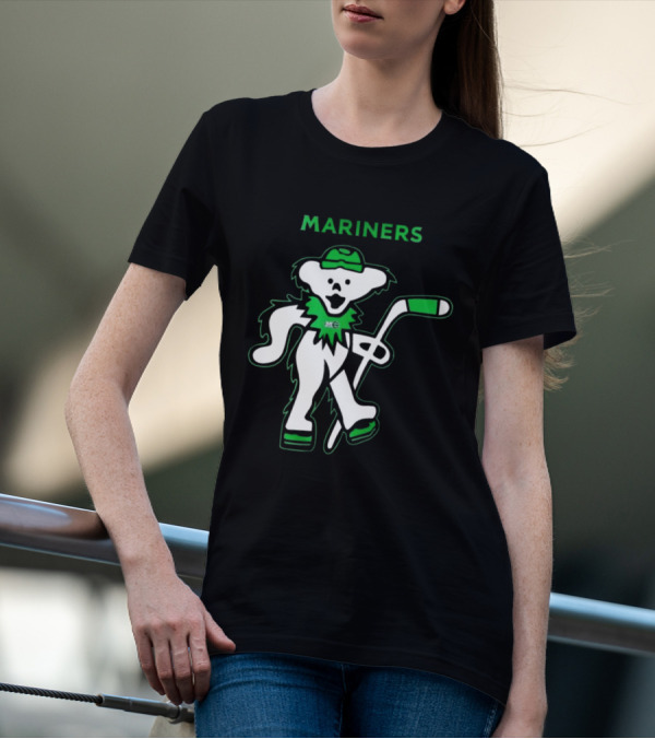Maine Mariners 2025 Grateful Dead Night Hockey Dancing Bear T-Shirt