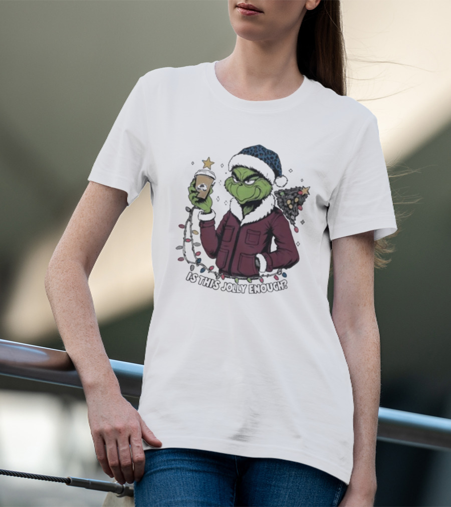 Colorado Avalanche X Santa Grinch Is This Jolly Enough Merry Christmas Holiday Cheer T-Shirt