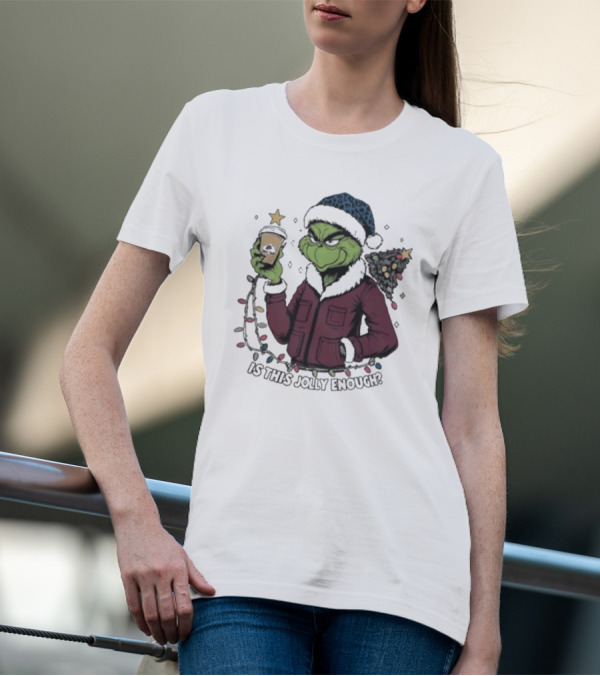 Colorado Avalanche X Santa Grinch Is This Jolly Enough Merry Christmas Holiday Cheer T-Shirt
