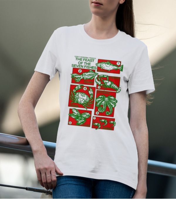 Double Wonderful Presents The Feast Of The Seven Fishes Fish Squid Lobster Crab Octopus Shrimp Clams T-Shirt