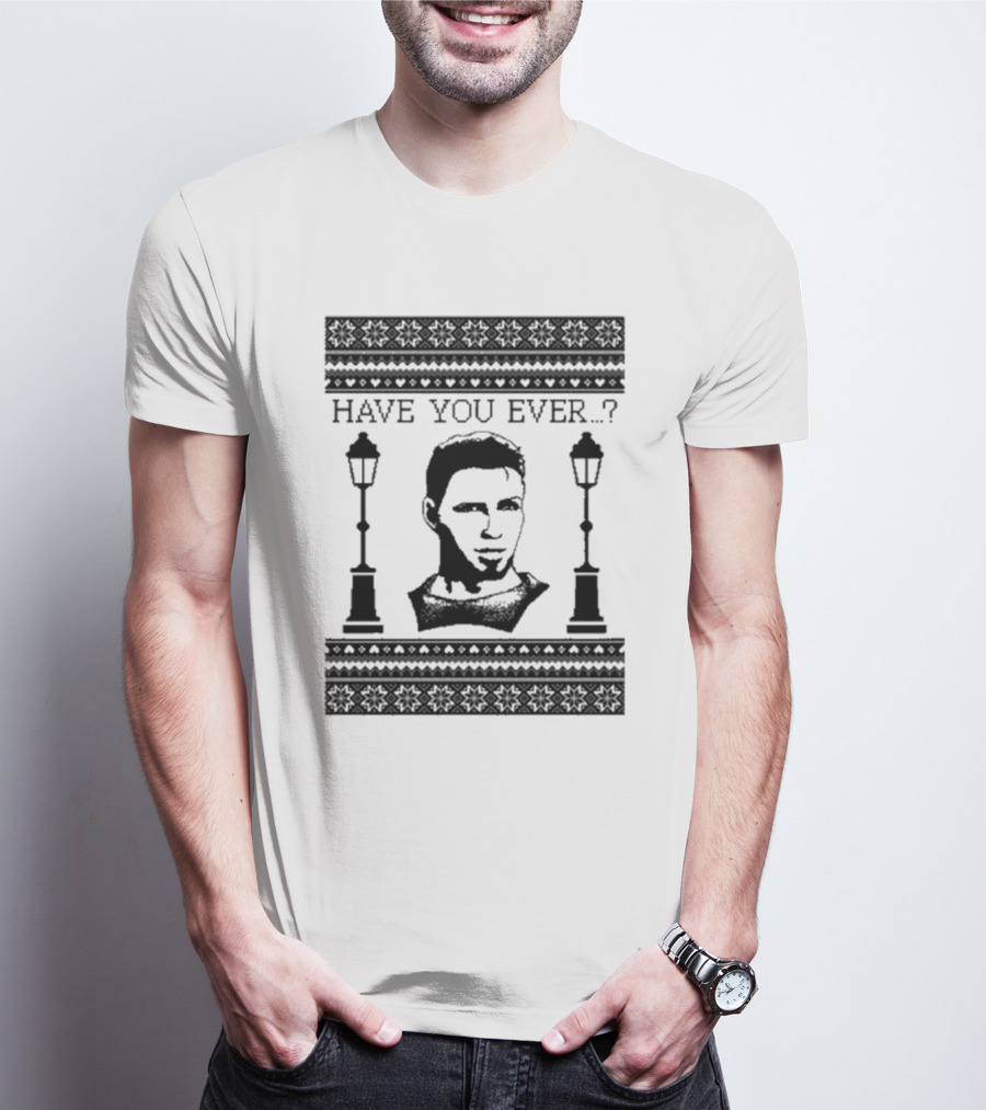Dragon Age Alistair Have You Ever Ugly Christmas Sweater With Lamp Posts T-Shirt