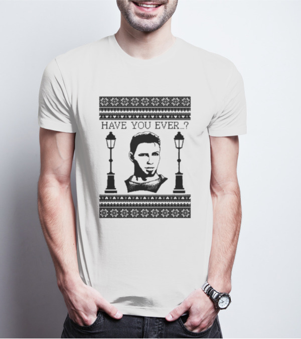 Dragon Age Alistair Have You Ever Ugly Christmas Sweater With Lamp Posts T-Shirt