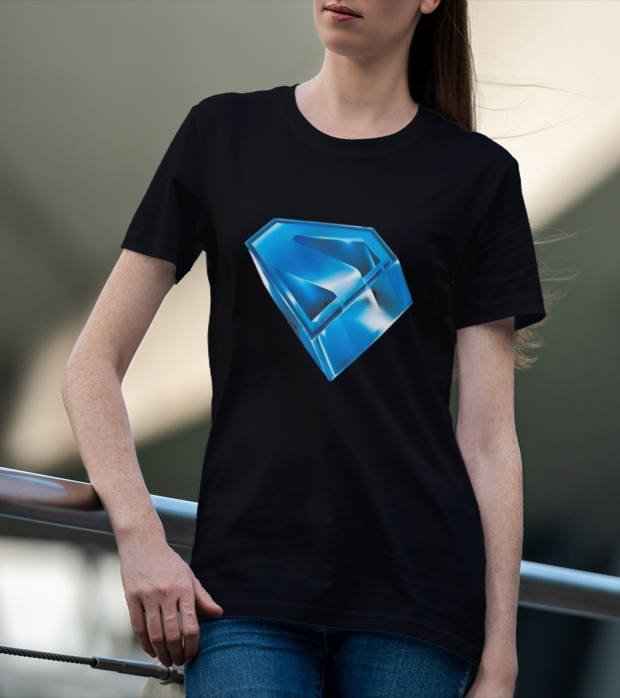 Superman 2025 Movie Stylized S-Shield Blue Diamond Emblem T-Shirt