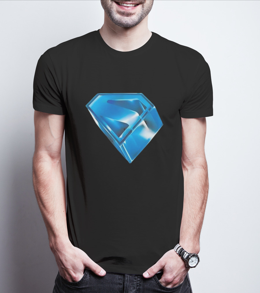Superman 2025 Movie Stylized S-Shield Blue Diamond Emblem T-Shirt