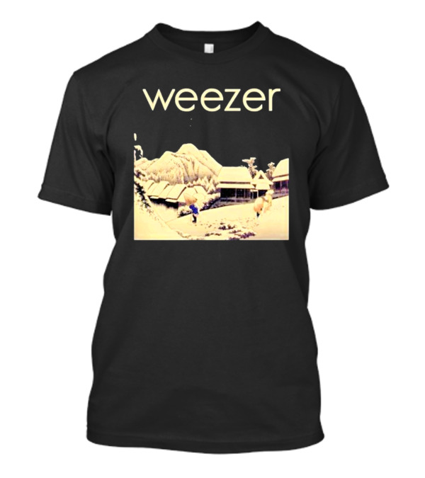 Weezer Pinkerton Album Snowy Village Scene T-Shirt