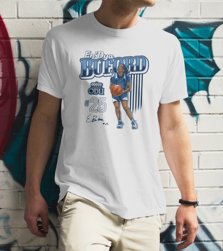 En’Dya Buford ODU #25 Monarchs Basketball Carolina Classics Signature T-Shirt