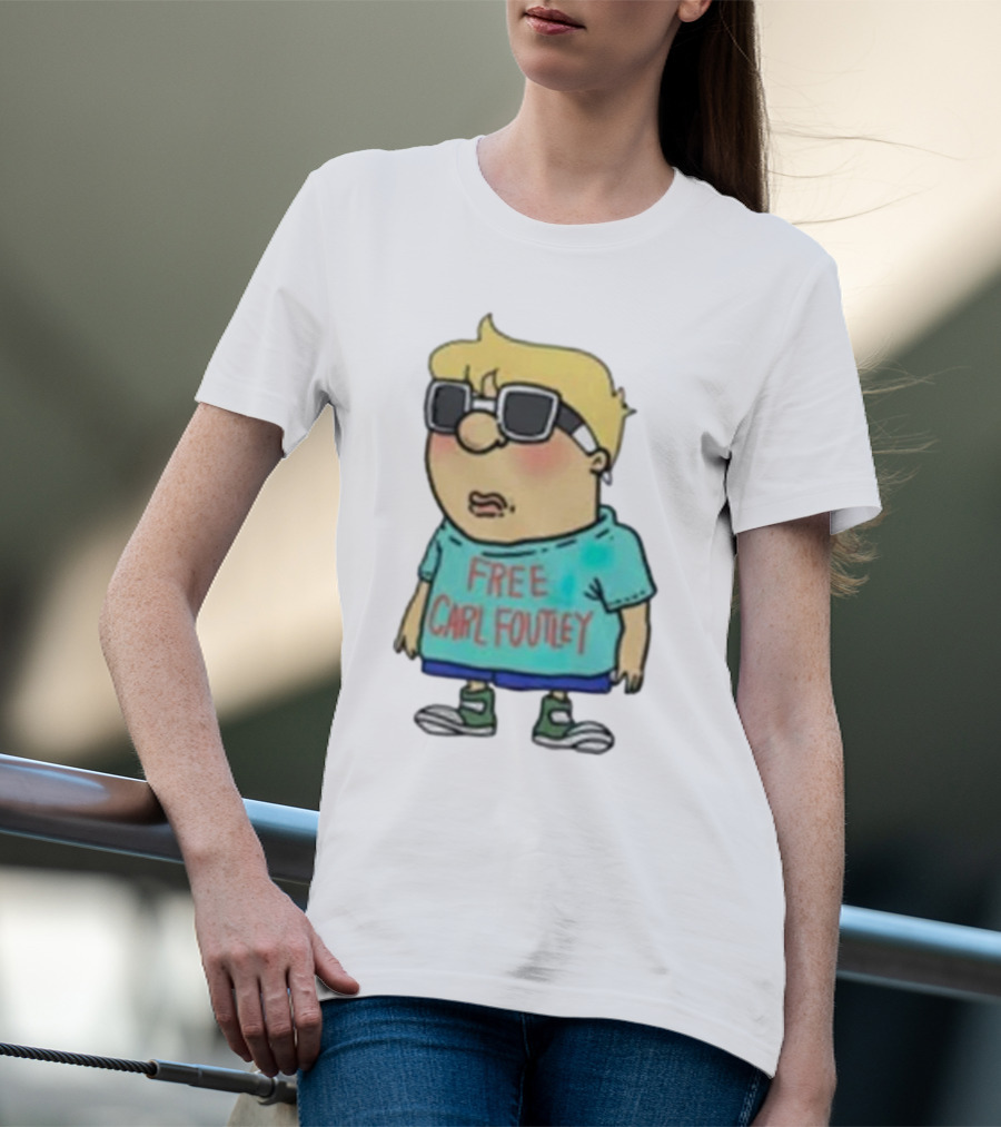 Free Carl Foutley Character With Sunglasses And Green Sneakers T-Shirt