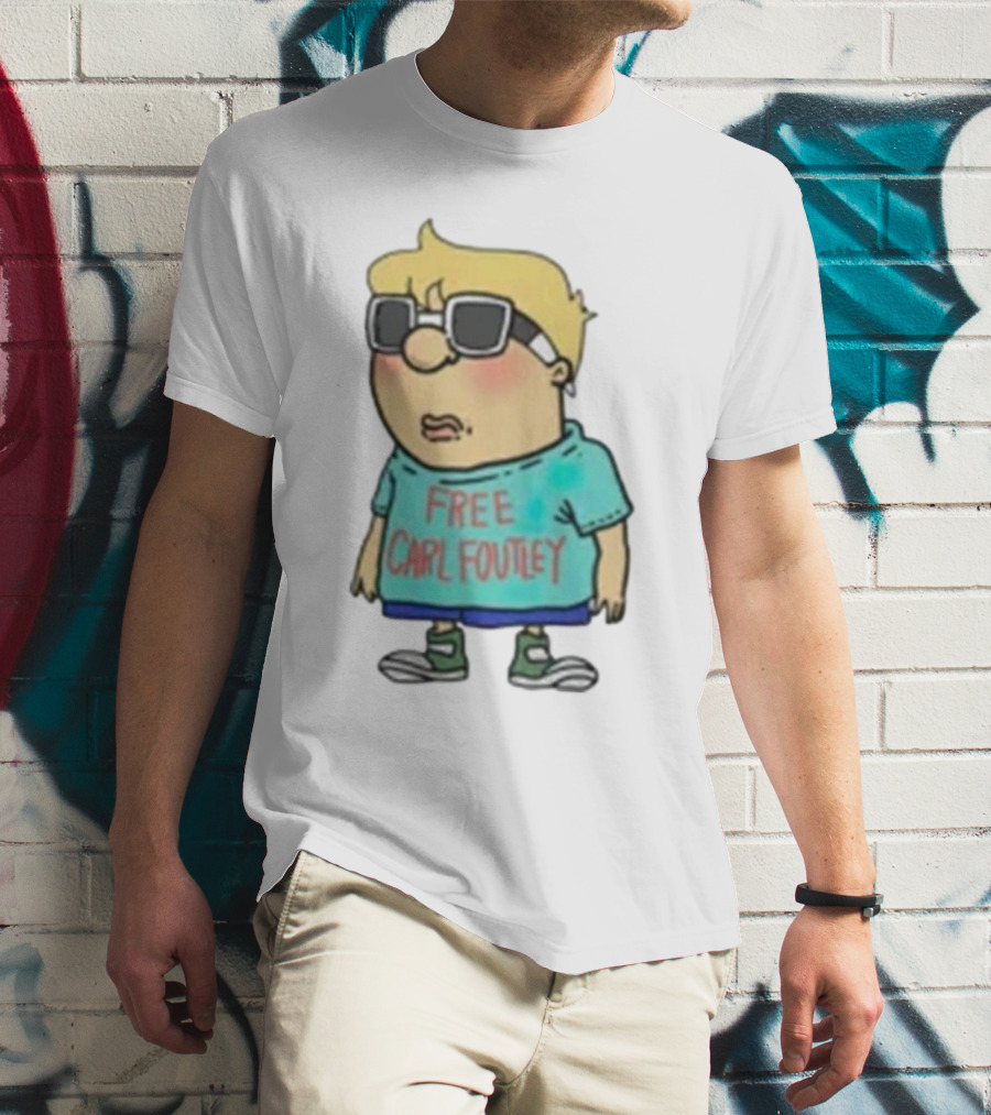 Free Carl Foutley Character With Sunglasses And Green Sneakers T-Shirt