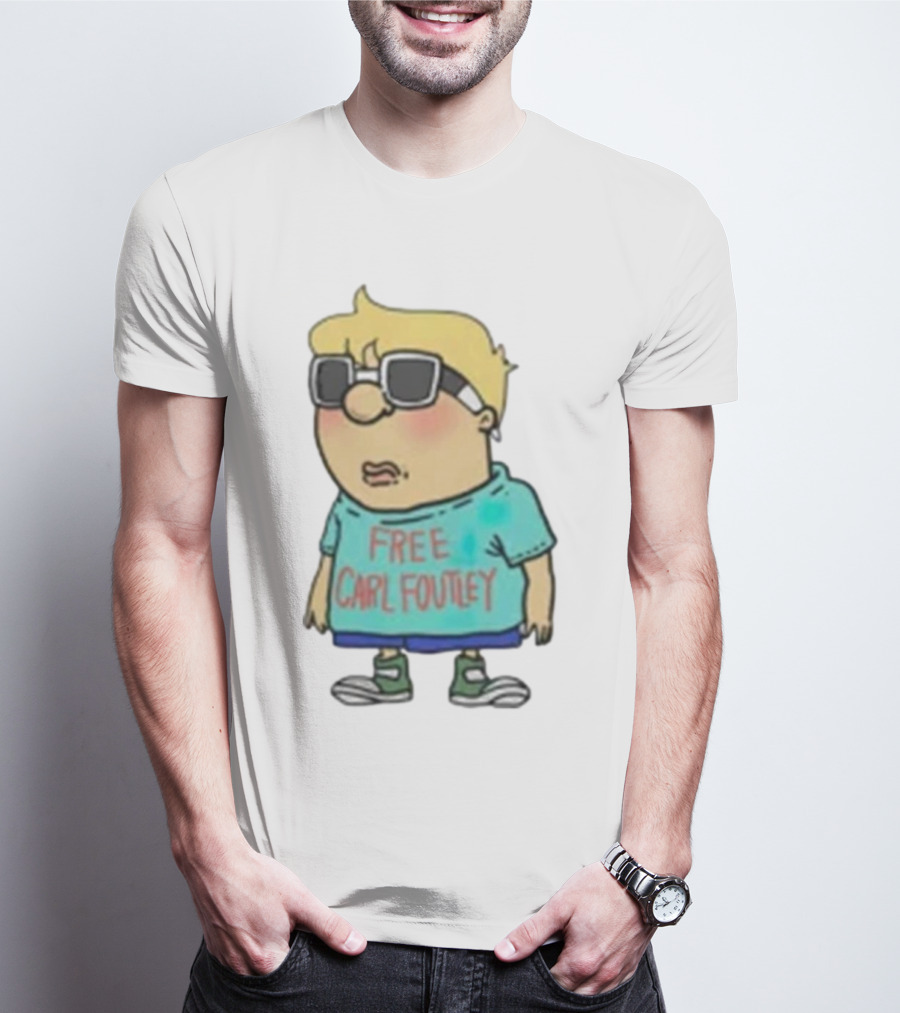Free Carl Foutley Character With Sunglasses And Green Sneakers T-Shirt