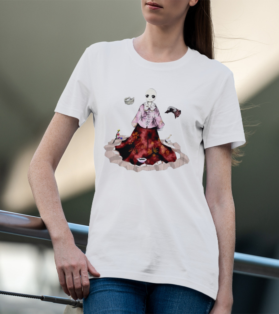 Kaguya Houraisan Fantasy Minimalist Floral Kimono T-Shirt