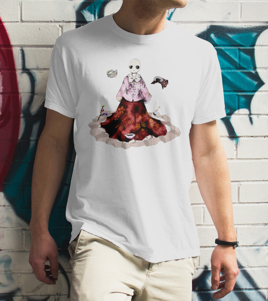 Kaguya Houraisan Fantasy Minimalist Floral Kimono T-Shirt