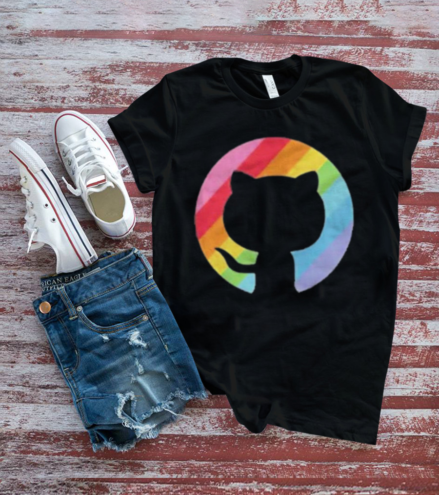 Invertocat Pride Github Merch Rainbow T-Shirt
