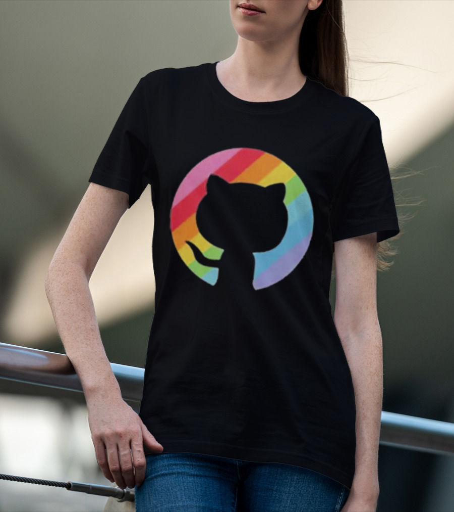 Invertocat Pride Github Merch Rainbow T-Shirt