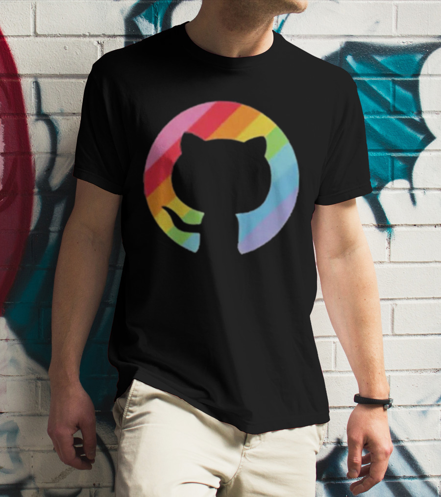 Invertocat Pride Github Merch Rainbow T-Shirt