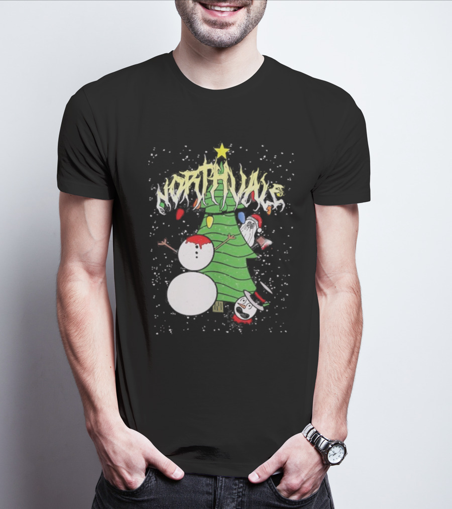 Northvale Headless Snowman Christmas Tree Festive Holiday Scene T-Shirt