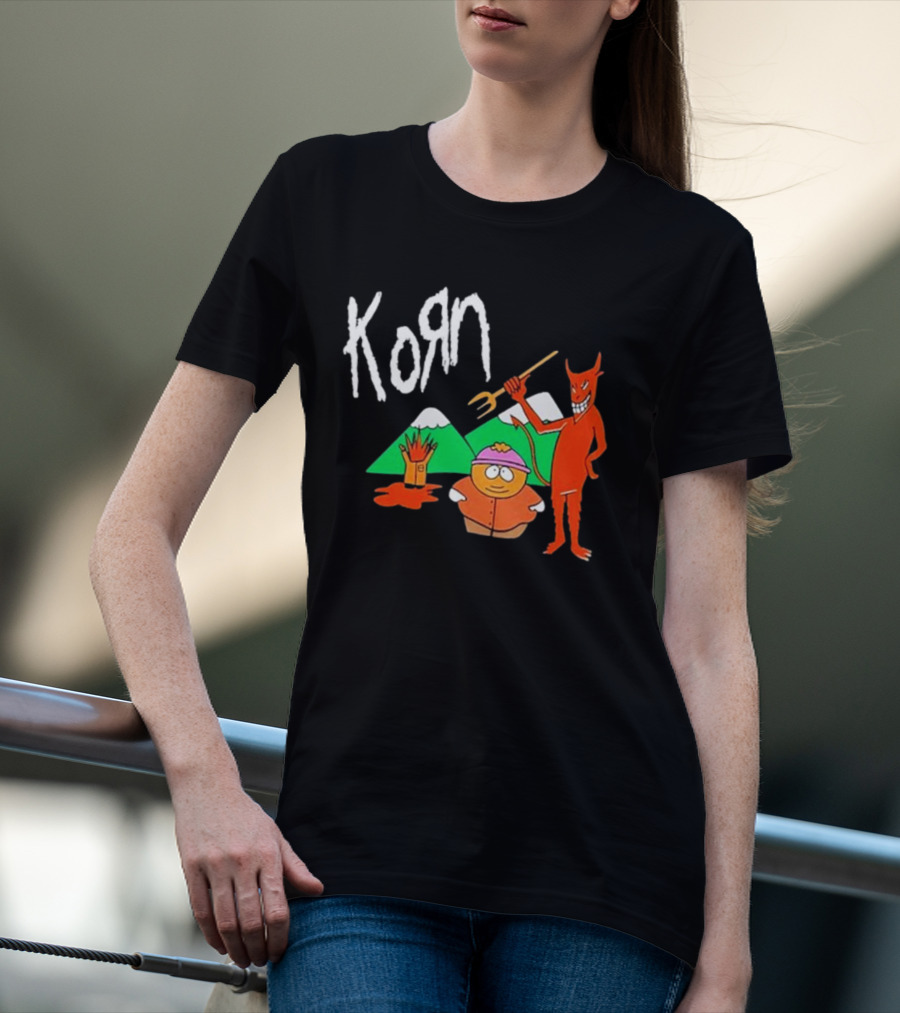 Korn 1999 South Park Character Devil Mountains T-Shirt