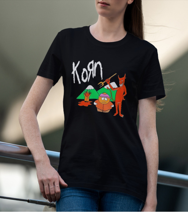 Korn 1999 South Park Character Devil Mountains T-Shirt