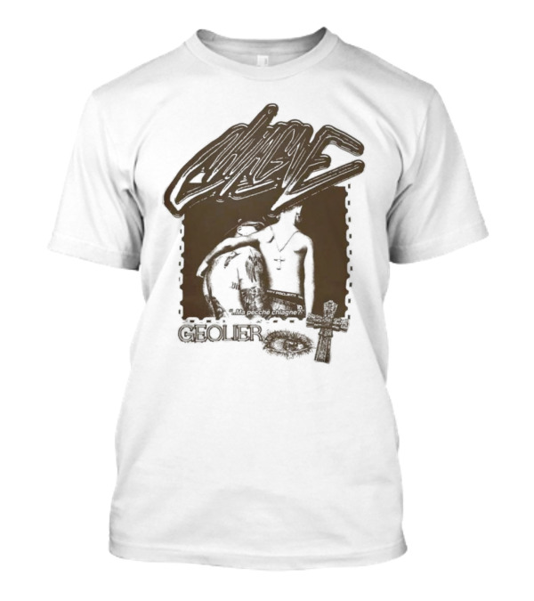 Geolier Chiagne Na Pecché Chiagne Cross Tattoo T-Shirt