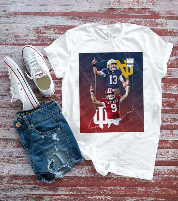 Indiana Hoosiers Versus Notre Dame Fighting Irish 12-Team CFP Friday Matchup T-Shirt