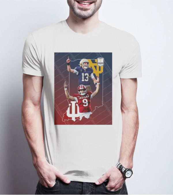 Indiana Hoosiers Versus Notre Dame Fighting Irish 12-Team CFP Friday Matchup T-Shirt