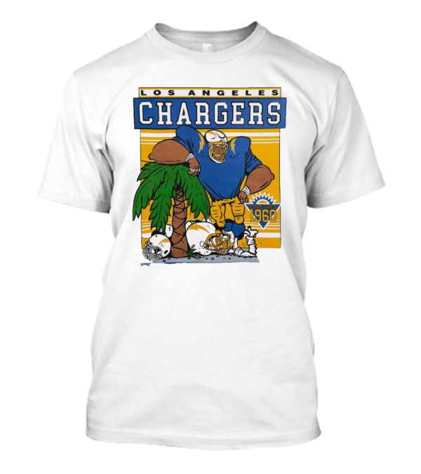 Los Angeles Chargers Crenshaw Skate Club Light Blue Palm Tree Established 1960 Football Player T-Shirt