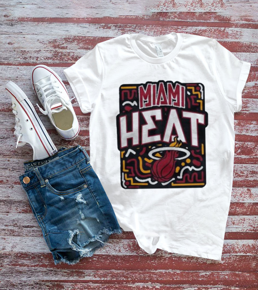 MIAMI HEAT Vibes Basketball Flame T-Shirt