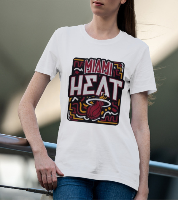 MIAMI HEAT Vibes Basketball Flame T-Shirt