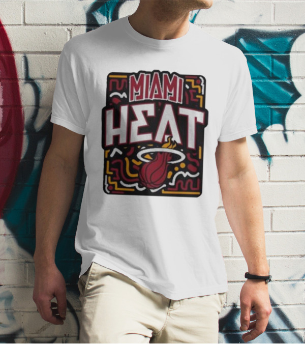 MIAMI HEAT Vibes Basketball Flame T-Shirt