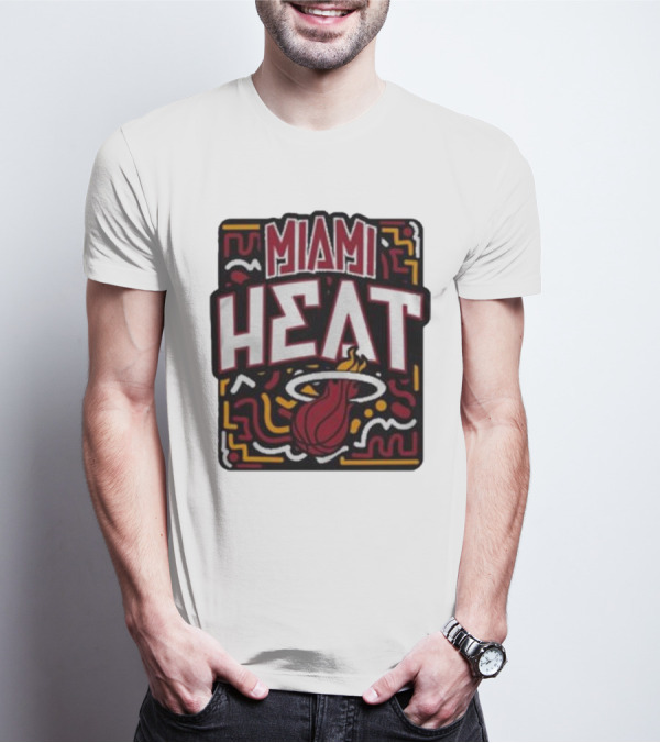 MIAMI HEAT Vibes Basketball Flame T-Shirt