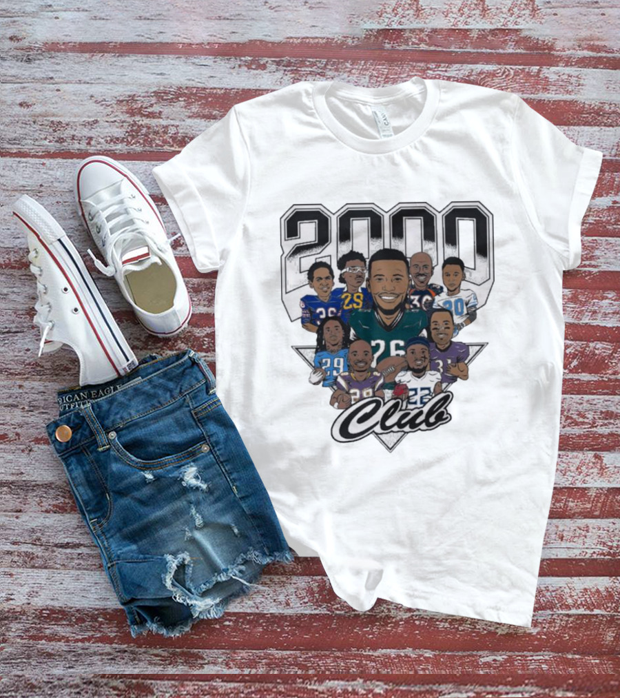 2000 Club NFL All Team Cam Lewis Saquon Barkley Caricatures T-Shirt